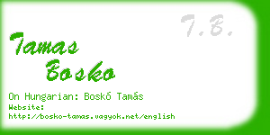 tamas bosko business card